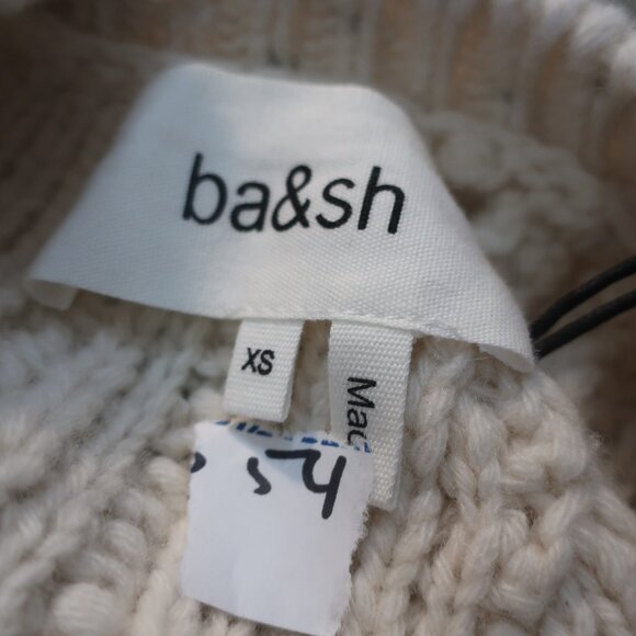 Womens ba&sh 100% Wool Cream Knit Sweater W/Silver Rhinestones Details Size XS - Picture 10 of 10